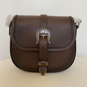 Women's small Rodeo Bag in dark tan leather